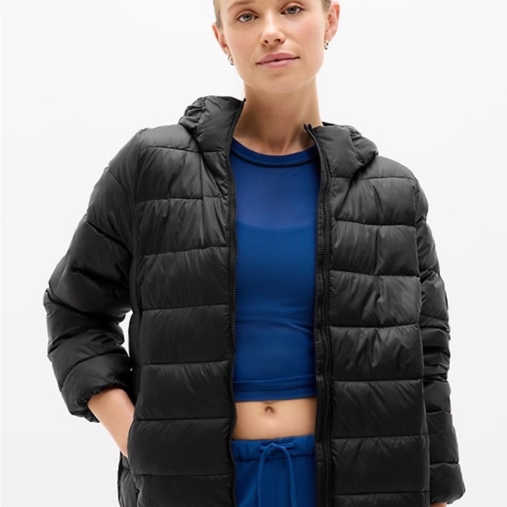 Athleta Black Aire Puffer Jacket Brand New